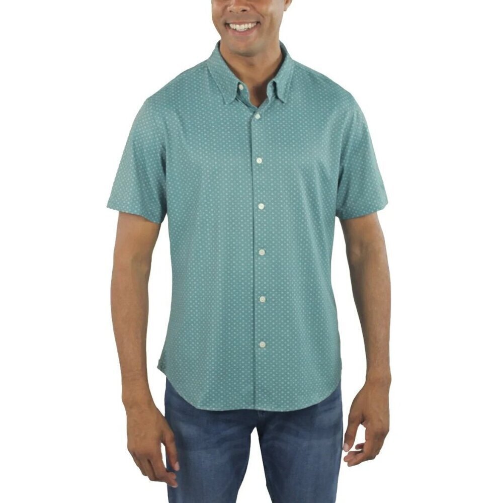 NWOT Jachs New York Men's M Blue Patterned Short Sleeve Shirt